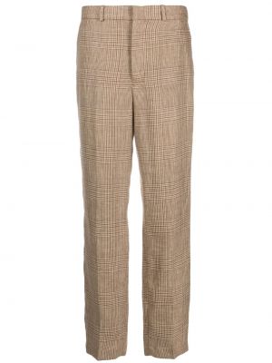 Svilene relaxed fit ravne hlače iz tvida Polo Ralph Lauren rjava