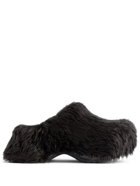 Szőrös flip-flop Balenciaga fekete