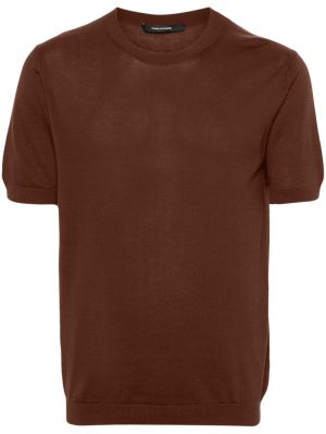 Sweter bawełniany Tagliatore brązowy