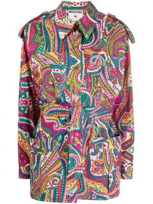 Košeľa s potlačou s paisley vzorom Moschino Pre-owned modrá