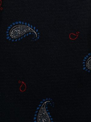 Žakarda zīda kaklasaite ar lāsīšu rakstu Thom Browne zils