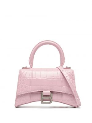 Кожени шопинг чанта Balenciaga розово