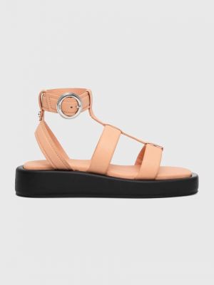 Kožne sandale s platformom Boss narančasta