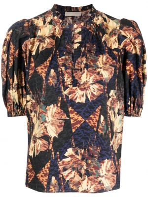 Φλοράλ μπλούζα με σχέδιο Ulla Johnson μαύρο