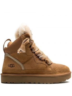 Sneakers με κορδόνια σουέντ με δαντέλα Ugg καφέ