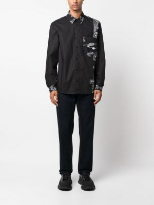 Raštuota medvilninė džinsiniai marškiniai su paisley raštu Versace Jeans Couture