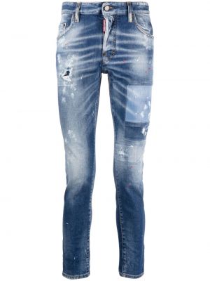 Jeans skinny distressed Dsquared2 blu