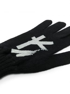 Pletené rukavice 44 Label Group černé