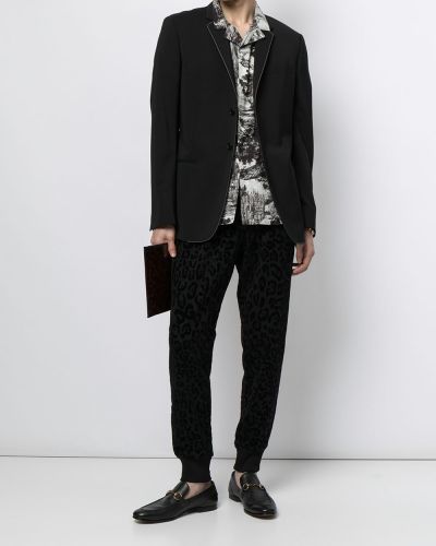 Pantalones de chándal con estampado leopardo Dolce & Gabbana negro