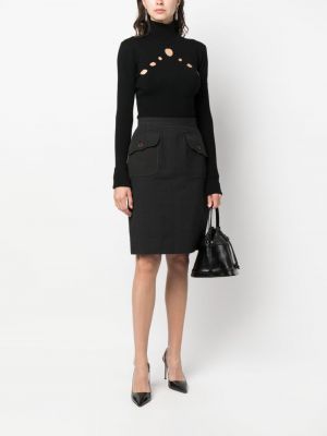 Černé pouzdrová sukně Yves Saint Laurent Pre-owned