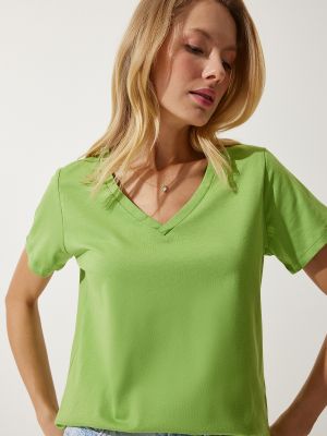 Pletené tričko Happiness İstanbul zelené