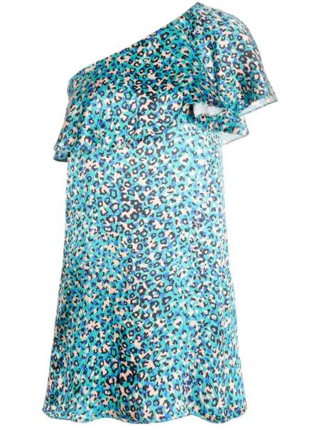 Κοκτέιλ φόρεμα με σχέδιο με λεοπαρ μοτιβο Saint Laurent πράσινο
