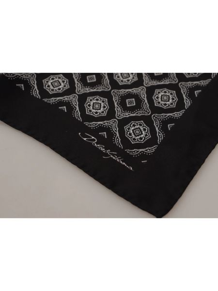 Pañuelo de seda con estampado con estampado geométrico Dolce & Gabbana negro