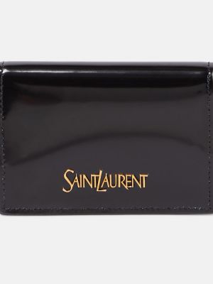 Usnjena usnjena denarnica Saint Laurent črna