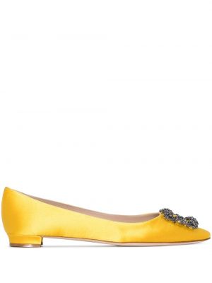 Nizki čevlji z zaponko Manolo Blahnik rumena
