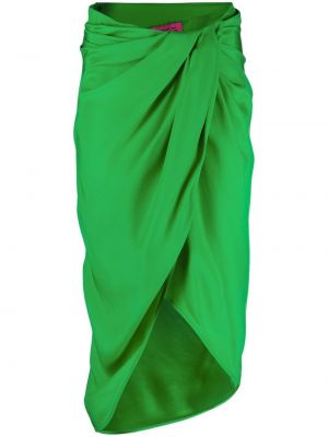 Hedvábné midi sukně na zip Gauge81 - zelená