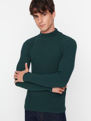 Sweter bawełniane Trendyol - zielony