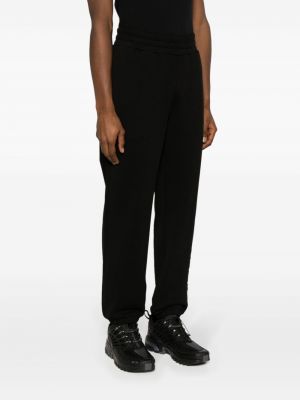 Bavlněné sportovní kalhoty s výšivkou Moncler černé