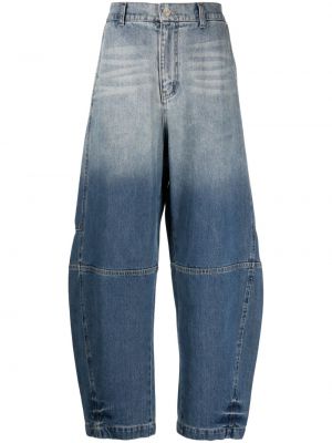 Priliehavé džínsy s vysokým pásom s prechodom farieb Songzio modrá