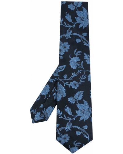 Corbata de flores Kiton azul