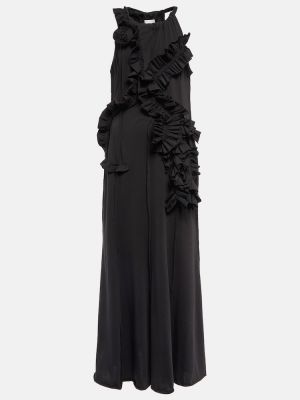 Sukienka midi bawełniana z dżerseju Dries Van Noten czarna