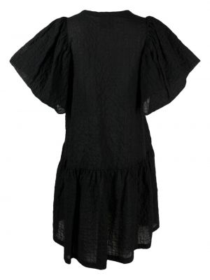 Kleid mit v-ausschnitt ausgestellt Nude schwarz