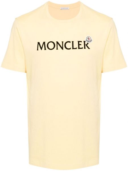 Βαμβακερή μπλούζα Moncler κίτρινο