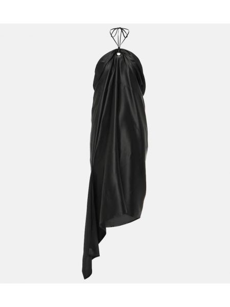 Hodvábny midi šaty Ferragamo čierna