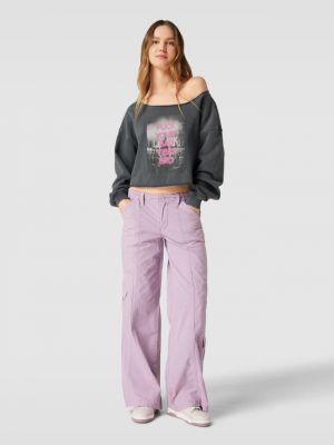 Прямые брюки с карманами Bdg Urban Outfitters фиолетовые