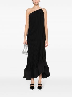 Asymetrické dlouhé šaty Lanvin černé