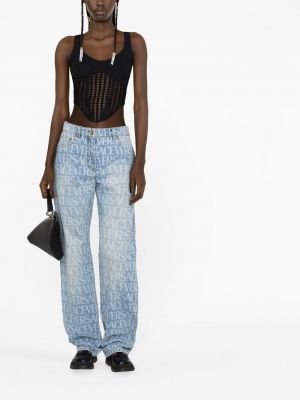 Straight jeans mit print Versace