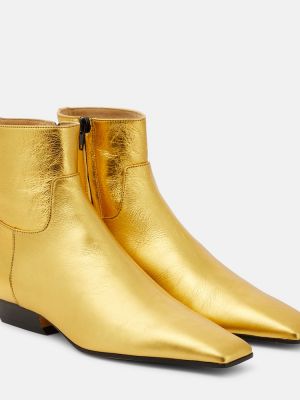 Ankle boots skórzane Khaite złote