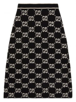 Žakárové vlněné sukně Gucci černé