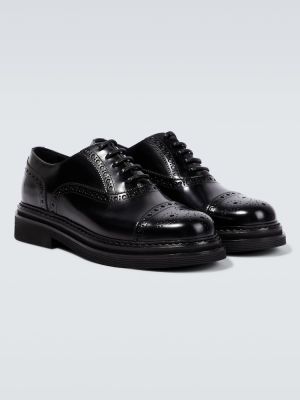 Lakirane usnjene brogue čevlji Dolce&gabbana črna