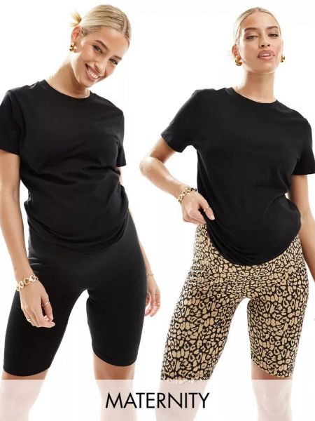 Леопардовые шорты с принтом Mama.licious черные