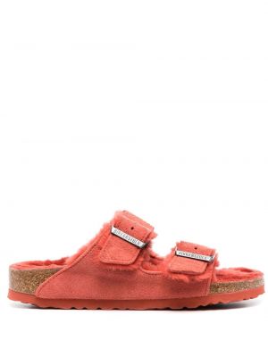 Semišové sandály Birkenstock červené