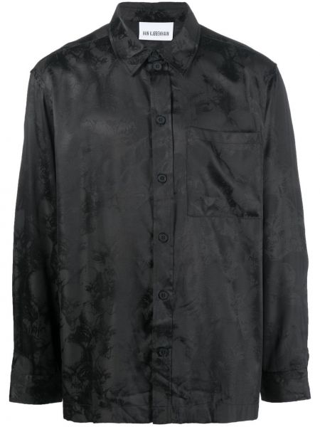 Рубашка с рисунком жаккардовая Han Kjobenhavn, черная