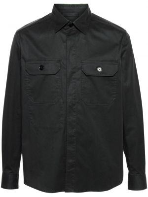 Βαμβακερό πουκάμισο Zegna μαύρο