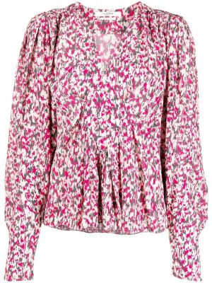 Abstrakt trykk trykt bluse Isabel Marant étoile rosa