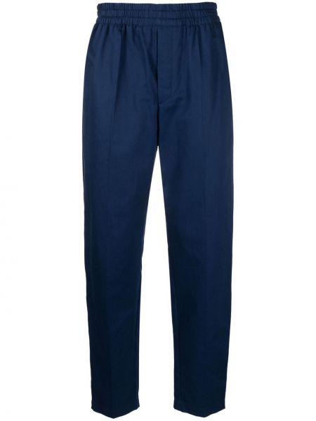 Bavlnené rovné nohavice Isabel Marant modrá