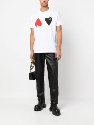 Koszulka bawełniana z nadrukiem w serca Vivienne Westwood biała