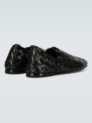 Kožne papuče Bottega Veneta crna