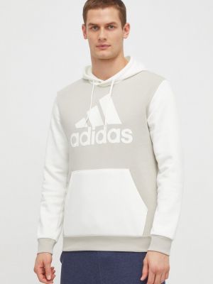 Hoodie s kapuljačom s printom Adidas bež