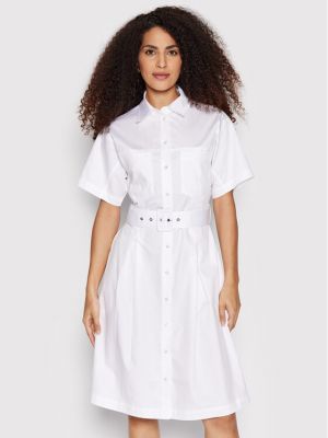 Φόρεμα σε στυλ πουκάμισο Guess λευκό