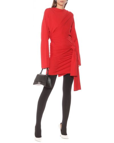 Mini robe en coton Balenciaga rouge