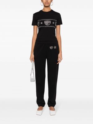 Medvilninis marškinėliai su spygliais Chiara Ferragni juoda
