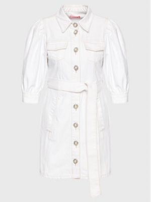 Priliehavé košeľové šaty Custommade biela