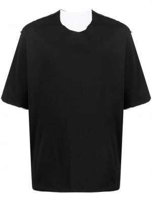 T-shirt con scollo tondo Attachment nero