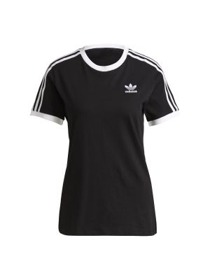 Camiseta a rayas Adidas negro