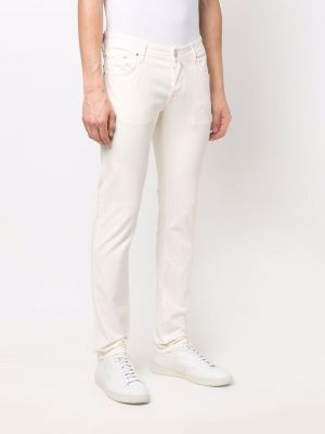 Spodnie z niską talią skinny fit Jacob Cohen białe
